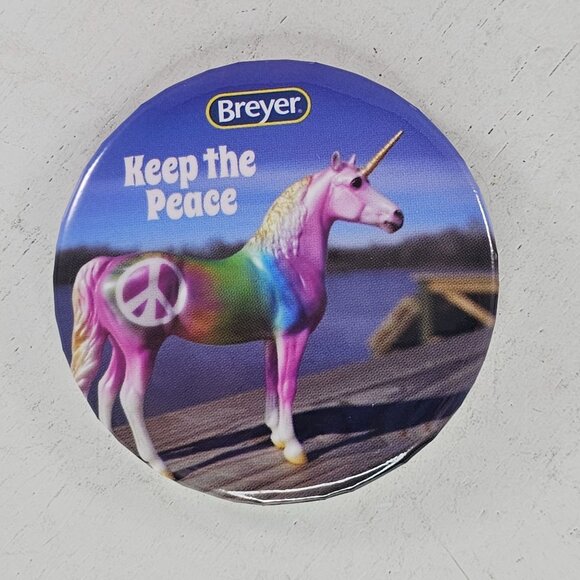Breyer Horse Keep The Peace Button Pin - Picture 1 of 4